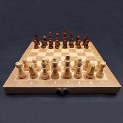 China Foldable Magnetic Wooden Wooden Chess Board Set for sale