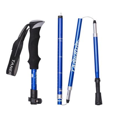 China EVA BEWE Bulk Selling Non-slip Light Weight Telescopic Foldable Aluminum Trekking Pole Walking Stick for sale