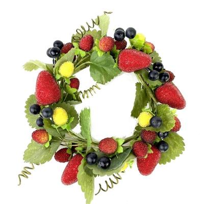 China Custom Eco-friendly Promotional Artificial Decoration Factory Supply Strawberry Christmas Wreaths For Christmas Decoration for sale