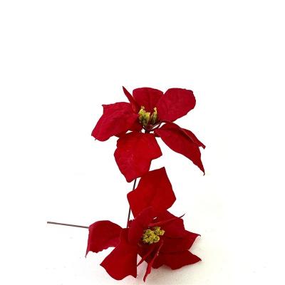 China Decoration Factory Direct Christmas Decorations Velvet Poinsettia Flower Christmas for sale