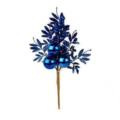 China Decoration Artificial Flower Blue Berries Branch New Year Decor Christmas Tree Decoration Home Decor for sale