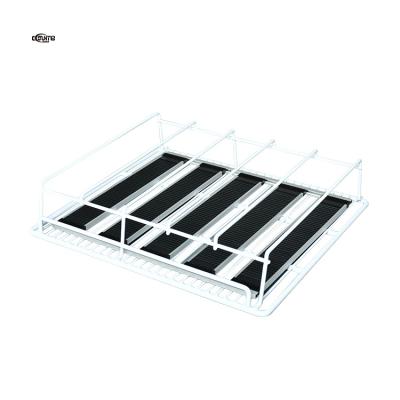 China Wholesale High Quality Adjustable Width Beer Tray System Gravity Roller Shelves Customized Size for sale