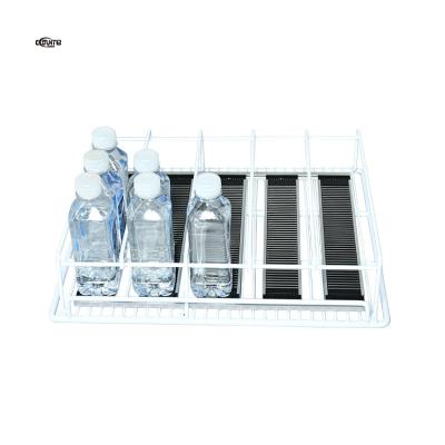 China Pass Through Beverage Roller Shelf Display Roller Track Shelf Pusher System For Freezer Cooler Customized Size for sale