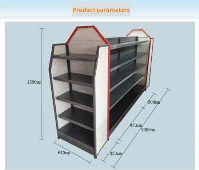 China 2022 Hot Selling Super Strong Double Sided Supermarket Shelf Metal Mesh Supermarket Convenient Shelves for sale