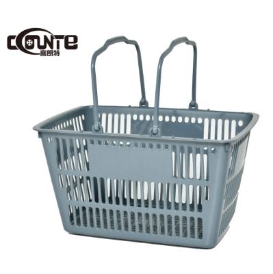 China 1) Supermarket 2)China supermarket shopping basket wholesale plastic shopping two handle shopping basket for shopping for sale