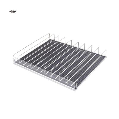 China Retail Auto-Feed Cigarette Spring Shelf Pusher System Gravity Shelf Roller Customized Size for sale