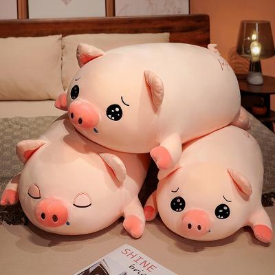 China Cartoon Toy Handmade Cute Big Pillow Soft Pink Big Pig Baby Cartoon Finest Fabrics Warm Pillow for sale