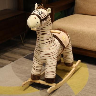 China Cartoon Toy Wholesale Retail Customized Children's Birthday Gifts Rideable Rocking Horse Plush Toy for sale