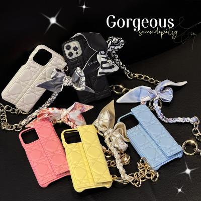 China Luxury Designer Mobile Cell Phone Case Cover Chain Arc Shockproof Cell Phone Case For 11 11promax 12promax For Iphonex Xr X Leather Case for sale