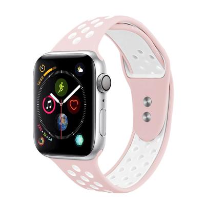 China Fashionable For Apple iwatch Silicone Watch Band Sport Rubber Watch Band For MI series5 Buckle Watch Strap High Quality Soft Straps for sale