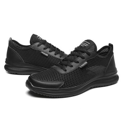 China New Arrival Summer Cushioning Guaranteed Quality Unique Mesh Black Sport Shoes For Men Casual for sale