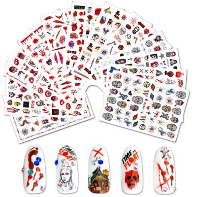 China 2021 Hot Selling Happy Halloween Holiday Nail Art Stickers B085-B096 for sale