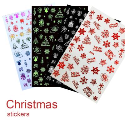 China Large Easy To Use Bright Adhesive Foil Christmas Nail Sticker Nail Sticker for sale