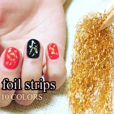 China Factory Direct Sales Nail Art Adhesive Paper Silver Foil Strips Colorful Strips for sale