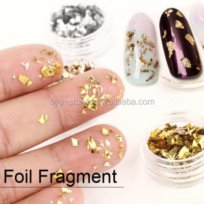 China Factory direct sales nail art gold foil silver foil adhesive paper fragment for sale