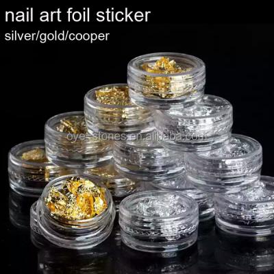 China Factory direct sales nail art gold foil silver foil copper adhesive paper sticker for sale