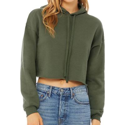 China QUICK DRY OEM long sleeve women's joker hoodies ladies crop top hoodie short sweatshirt for sale