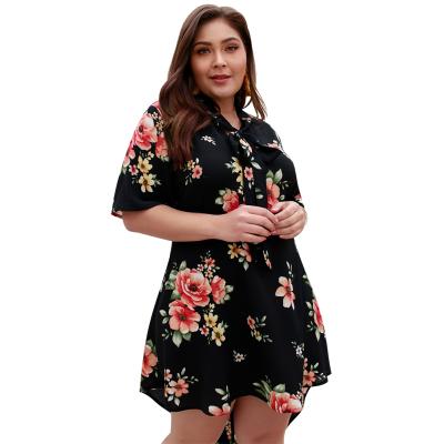 China Breathable High Quality Vintage Printing Women Shirt Dress Free Size Summer Lightweight Material for sale