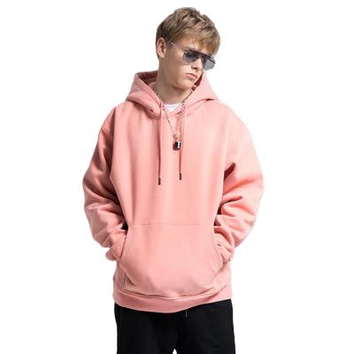 China Factory QUICK DRY Men's Terry Round Neck Sweatshirt Pullover Long Sleeve Pink Oversized French Blank Hoodie Men for sale