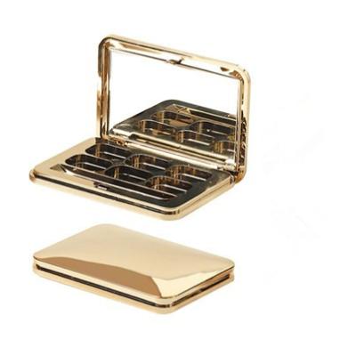 China Recycled Materials Empty Makeup Eyeshadow Container Eyeshadow Palette Packaging Gold Eyeshadow Case for sale