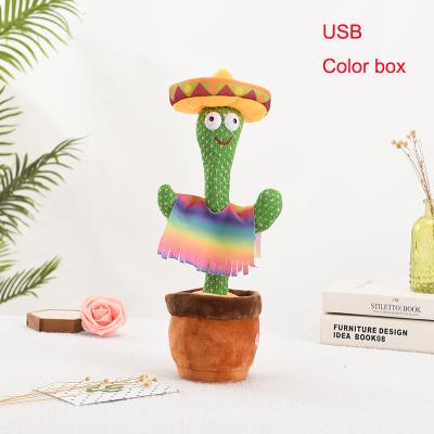 China Children Play Plush Spanish Toy Talking Cactus Toy Dancing Bailarin Habl USB Cactus Toy for sale