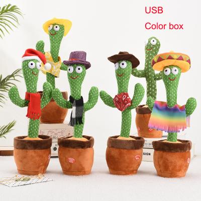 China Children play plush toy hot sale cactus bailarin dancing juguete cactus tree singer dancer for sale