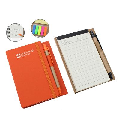 China Self Adhesive Notebook Dairy With Rubber Band And Pen ECO Kraft Paper Notepad for sale