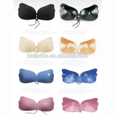 China Antibacterial Women Self Adhesive Invisible Strapless Sticky Bra Lift Up Silicone Magic Women's Fly Wing Bra 2021 for sale