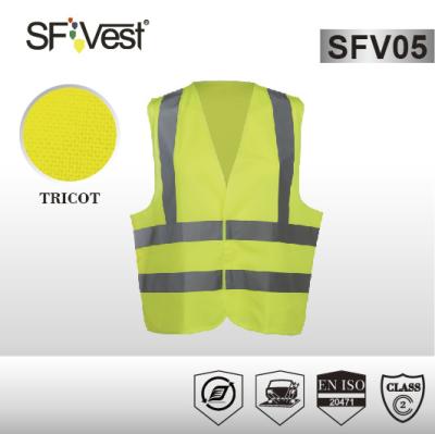 China High visibility reflective motorcycle safety vest  with 100% polyester tricot  , EN ISO 20471 for sale