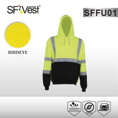 China Running / cycling Hi Vis fleece hoodie reflective with navy bottom  , EN ISO 20471 standard for sale