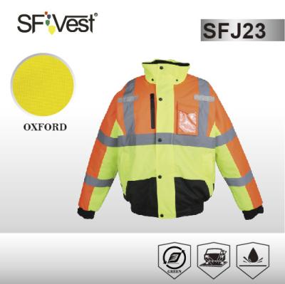 China ANSI/ISEA 107-2010 Polyester Oxford high visibility apparel jacket for sale