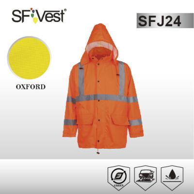 China Os revestimentos altos personalizados da visibilidade da cor waterproof o Parka da segurança com ANSI destacável ISEA 107-2010 da capa à venda