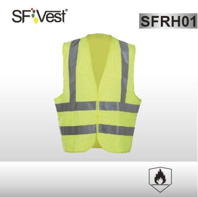 China Hi-viz Flame resistant clothing , FR reflective safety vest polyester 300D oxford fabric for sale