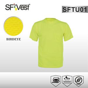 China Yellow Plain reflective safety shirts , construction Workmens high visible clothing for sale