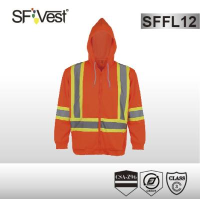 China CSA Z96-09 standard Hi-viz fleece hoody sweatshirt reflective clothing for workwear for sale