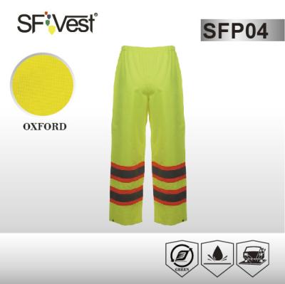 China PVC plastic coating waterproof  Reflective Safety Pants , 2 hand warm pockets for sale