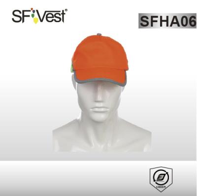 China EN ISO 20471 polyester fluorescent material Safety Hats Orange color for boy for sale