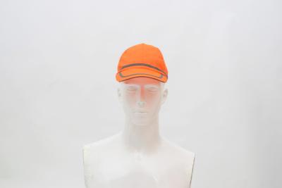 China Polyester mesh fabric high vis fluorscent color Safety cap With reflective tape for sale