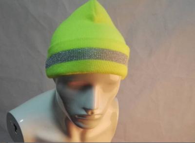 China High visibility safety hats with reflective yarn mixed + silver thread for sale