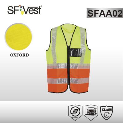 China Hi vis fluorecent color reflective safety vest with crystal reflective tape EN ISO 20471 for sale