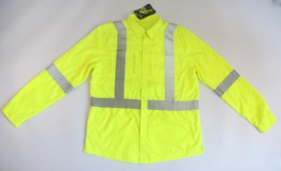 China EN ISO 20471 Long sleeves Reflective Safety Shirts hi vis clothing polyester cotton for sale