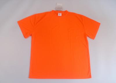 China Orange olyester birdeye fabric High visible Reflective Safety Shirts with one chest pocket for sale