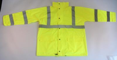 China 100% polyester oxford fabric with PU coating rainwear hi vis Safety jacket  for outdoor worker for sale