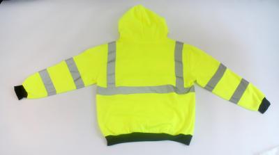 China Fluoresence pone verde las altas camisetas del paño grueso y suave de la visibilidad de la tela encapuchadas, hola la chaqueta de la fuerza, M - 5XL tamaño Custromized en venta