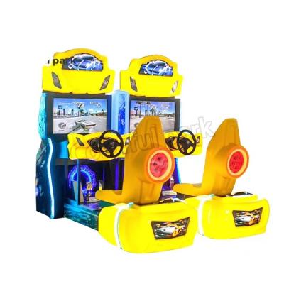 China Amusement Park Indoor Commercial Entertainment Equipment Automatic Adult Double Yellow Simulation Racing Game Machine for sale