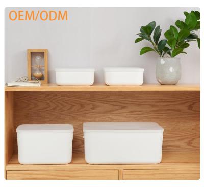 China White Daily Life Plastic Container Storage Box For Storing Clothes Stuff Daily Necessities With Lid for sale