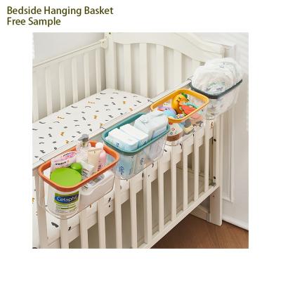 China Baby Multifunctional Bedside Goal Basket Portable Hutch Storage Box Sets Bedroom Hanging Buries Baby Diaper Storage for sale