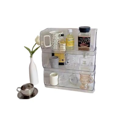 China U-shape Opening Hot Sale Wholesale Plastic Acrylic Wall Mounted Floating Shelf Storage Racks Glass Cup Rack for sale