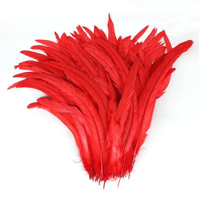 China Party Decorations Bleached And Dyed Dark Green Coque Tail Feathers 14-16inch Rooster Feathers for sale