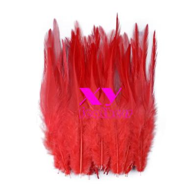 China Wholesale Cheap Clothes Decoration 12-15cm Dyed Red Rooster Feathers For DIY ART And Draft Dream Catcher for sale